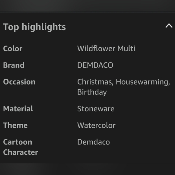 NWT DEMDACO Watercolor Wildflowers Stoneware Hanging Mini Bell Ornament - Picture 6 of 7